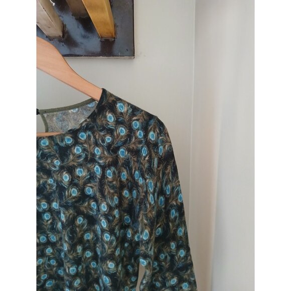 Talbots 100% Cashmere Sweater Est Size Small Brown Green Peacock Quiet Luxury - Picture 3 of 8